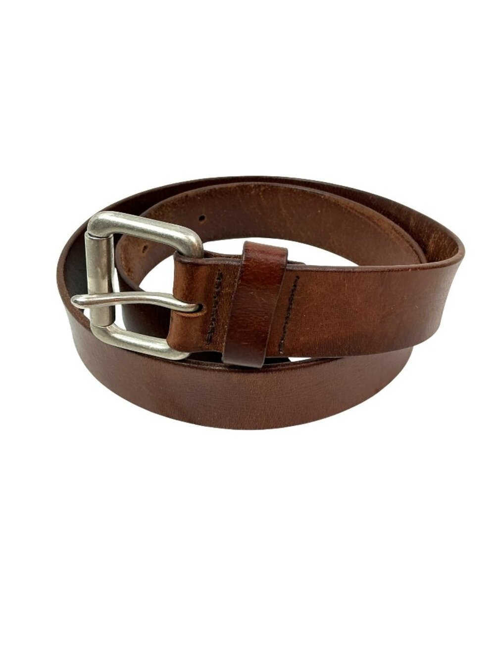 Aeropostale Western Thick Leather Belt With Silver Roller Buckle Mens 36-38 Made